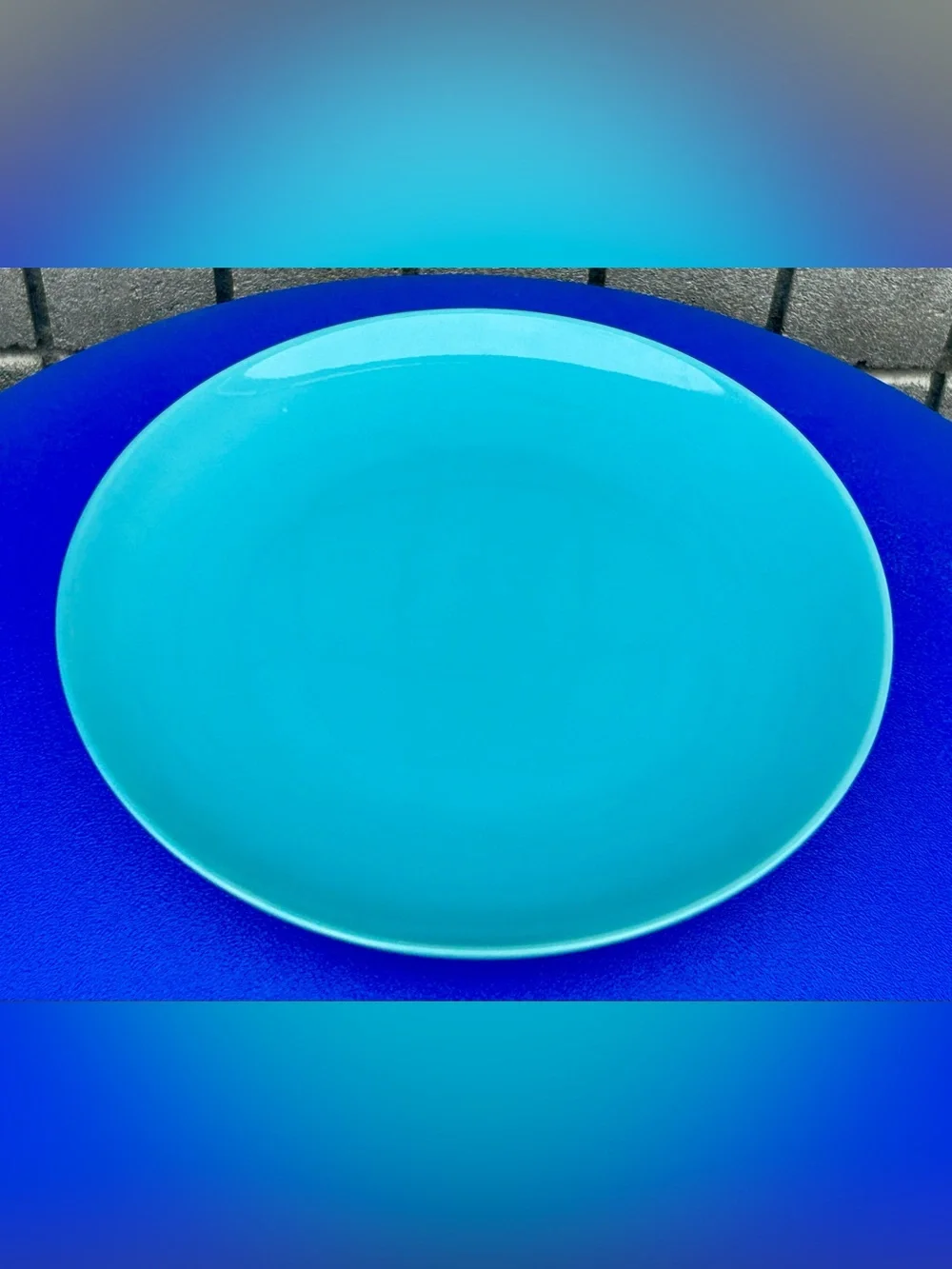 Vtg Discontinued IKEA FARGRIK Turquoise Dinner Plate